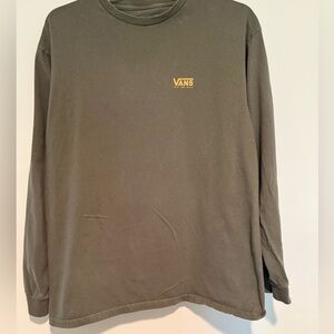 Vans Olive Green Off the Wall Graphic Cotton Long Sleeve Tshirt, size M